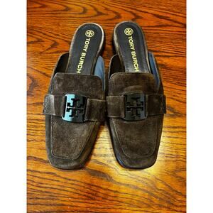 Tory Burch Georgia Mule Brown Suede Leather Slip On Women's Size 10